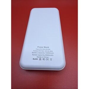 ROHS 10000mAh White Portable Slim Power Bank. Sleek Design  New